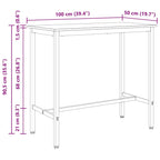Table Black Oak 100 x 50 x 90.5 cm Engineered Wood and Steel