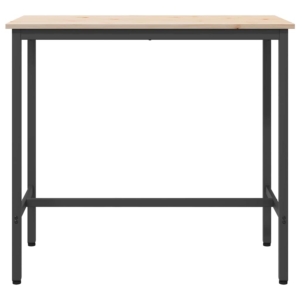 Table Natural 100 x 50 x 91 cm Engineered Wood and Steel