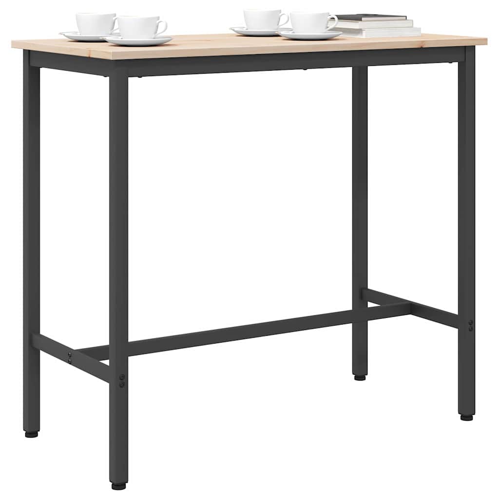 Table Natural 100 x 50 x 91 cm Engineered Wood and Steel