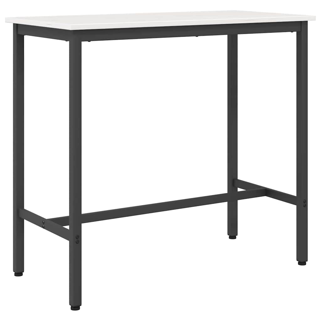 Table White 100 x 50 x 91 cm Engineered Wood and Steel