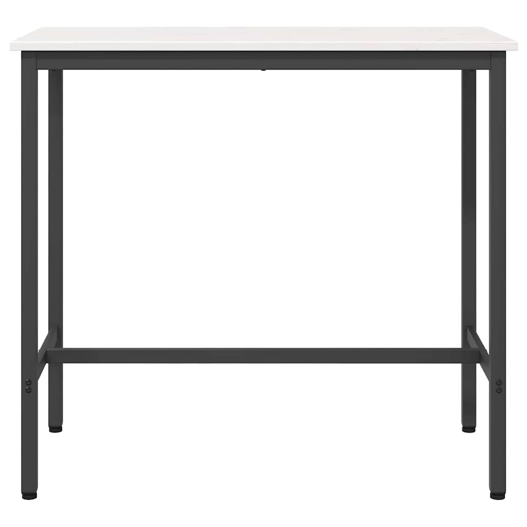 Table White 100 x 50 x 91 cm Engineered Wood and Steel