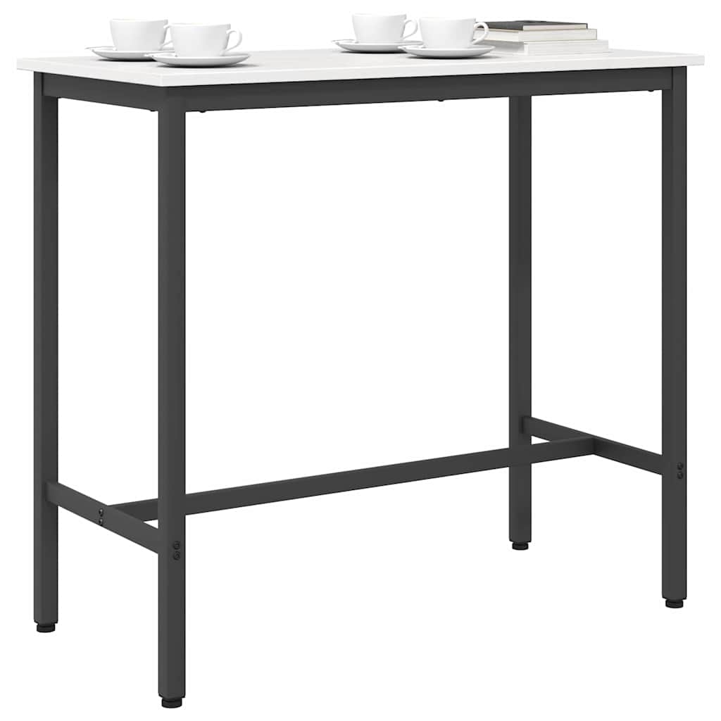 Table White 100 x 50 x 91 cm Engineered Wood and Steel