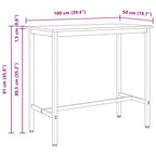 Table White 100 x 50 x 91 cm Engineered Wood and Steel