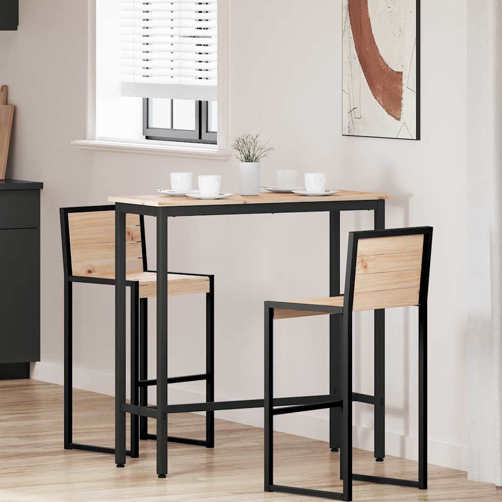 Table Natural 100 x 40 x 101 cm Engineered Wood and Steel