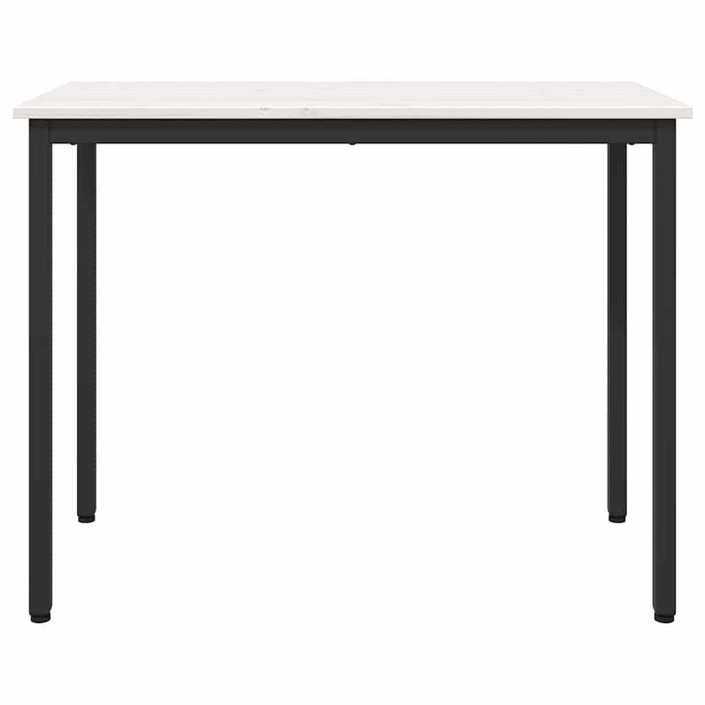 Table White 100 x 50 x 77 cm Engineered Wood and Steel