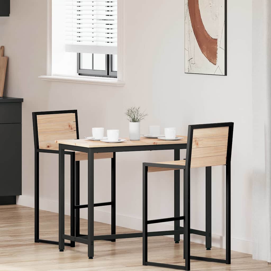 Table Natural 100 x 50 x 77 cm Engineered Wood and Steel