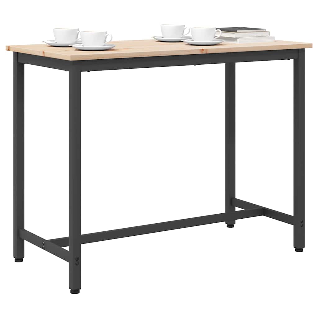 Table Natural 100 x 50 x 77 cm Engineered Wood and Steel