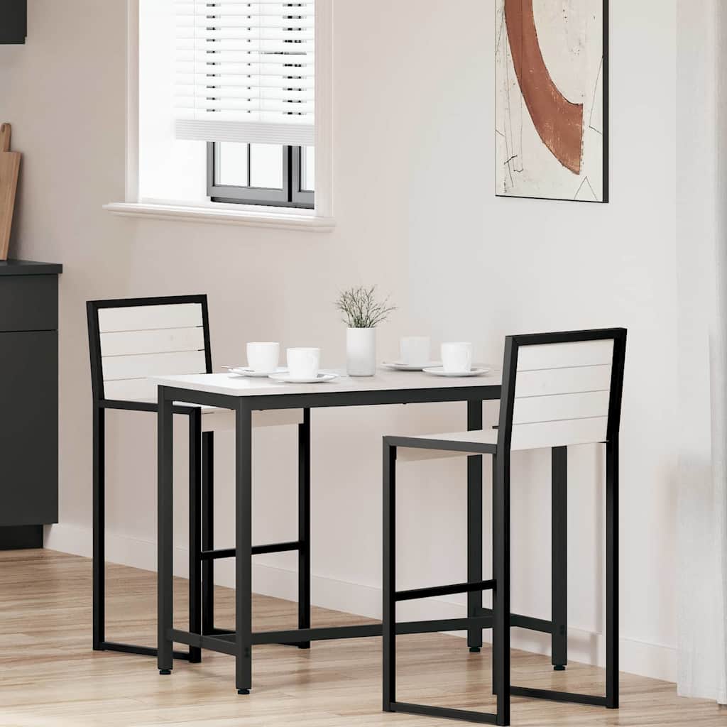 Table White 100 x 50 x 77 cm Engineered Wood and Steel