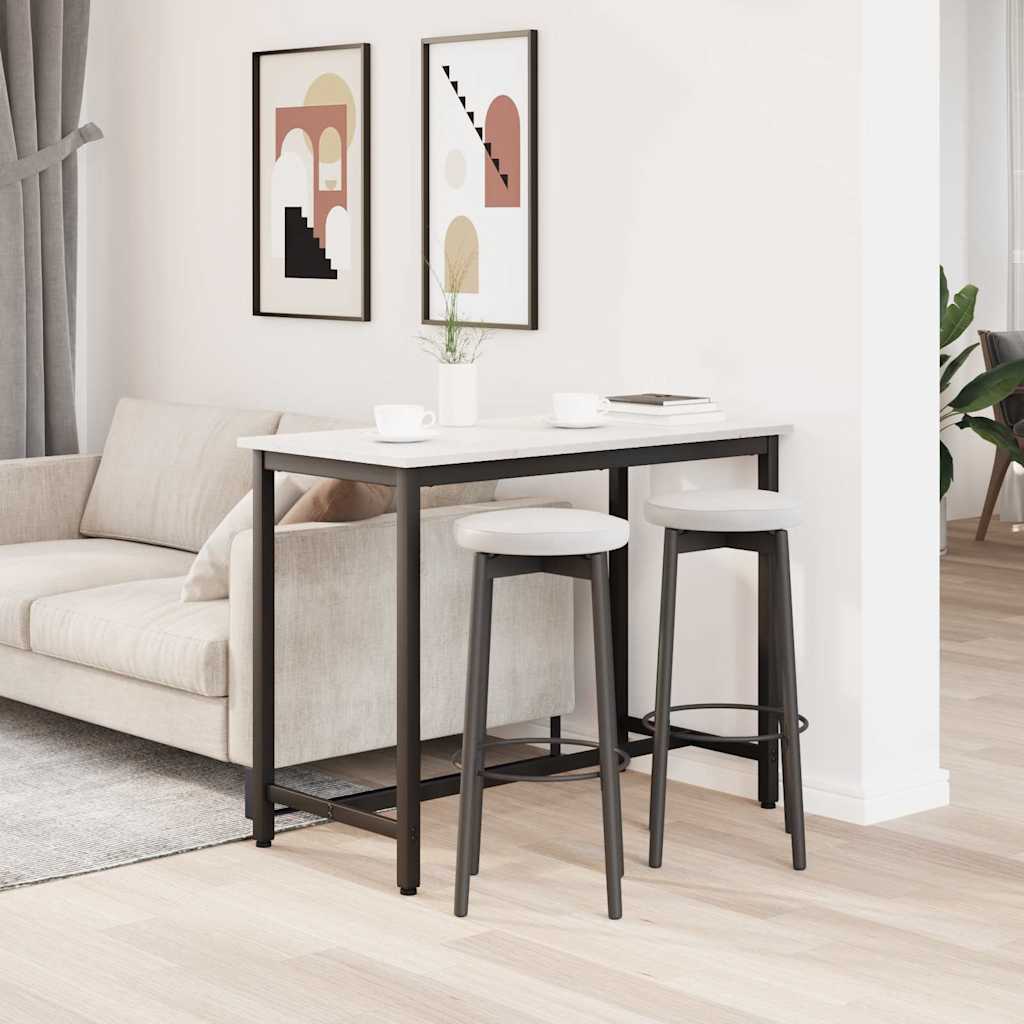 Table White 100 x 50 x 77 cm Engineered Wood and Steel