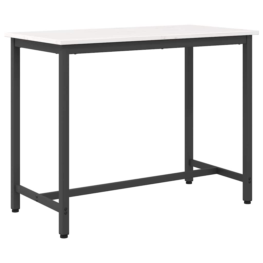 Table White 100 x 50 x 77 cm Engineered Wood and Steel