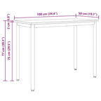 Table Natural 100 x 50 x 77 cm Engineered Wood and Steel
