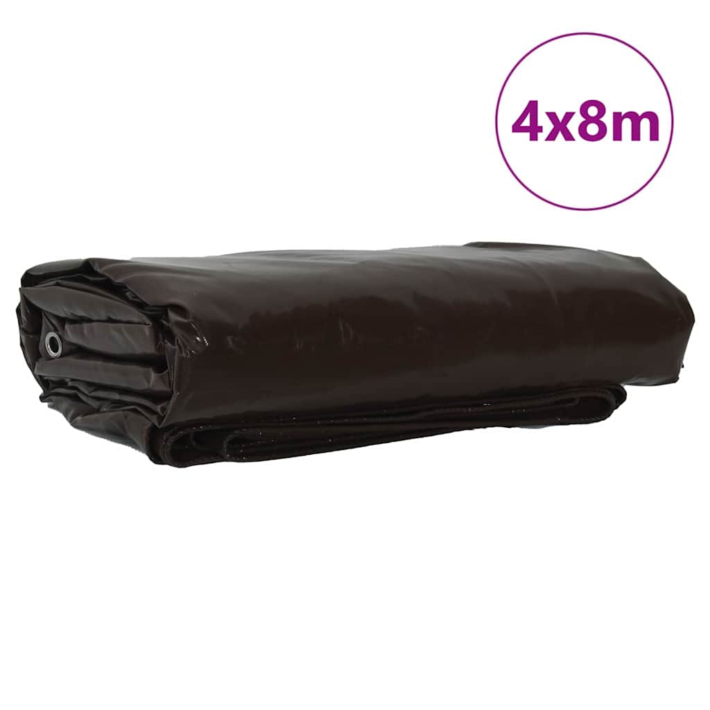 Tarpaulin 650g / m² Brown 4 x 8 m Canvas with PVC Coating