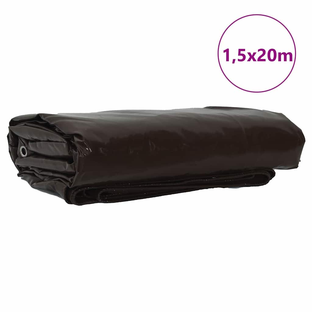 Tarpaulin 650g / m² Brown 1.5 x 20 m Canvas with PVC Coating