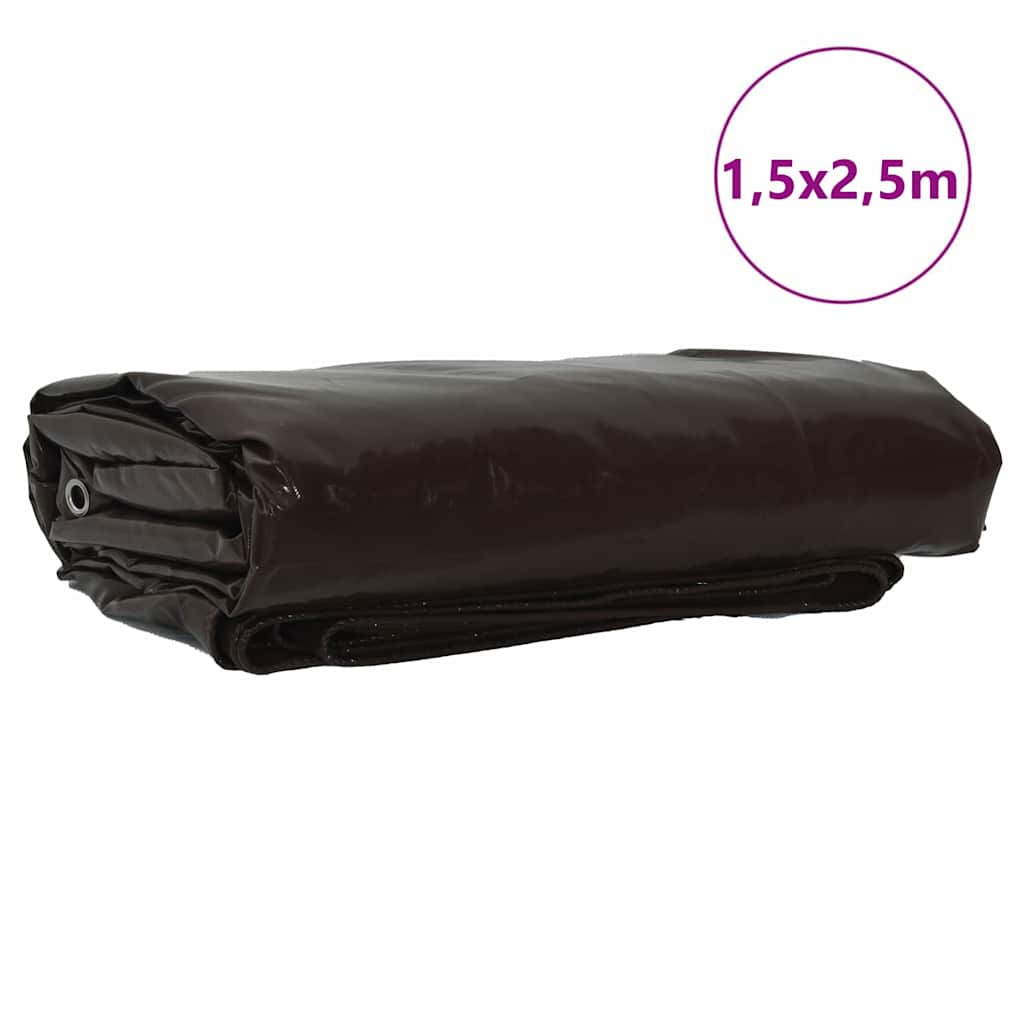 Tarpaulin 650g / m² Brown 1.5 x 2.5 m Canvas with PVC Coating