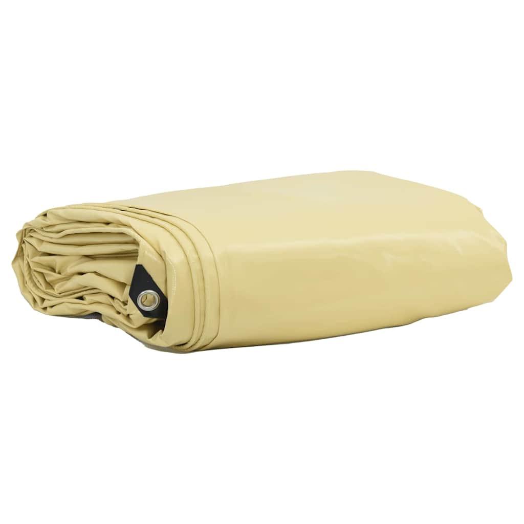 Tarpaulin 650g / m² Beige 3.5 x 5 m Canvas with PVC Coating