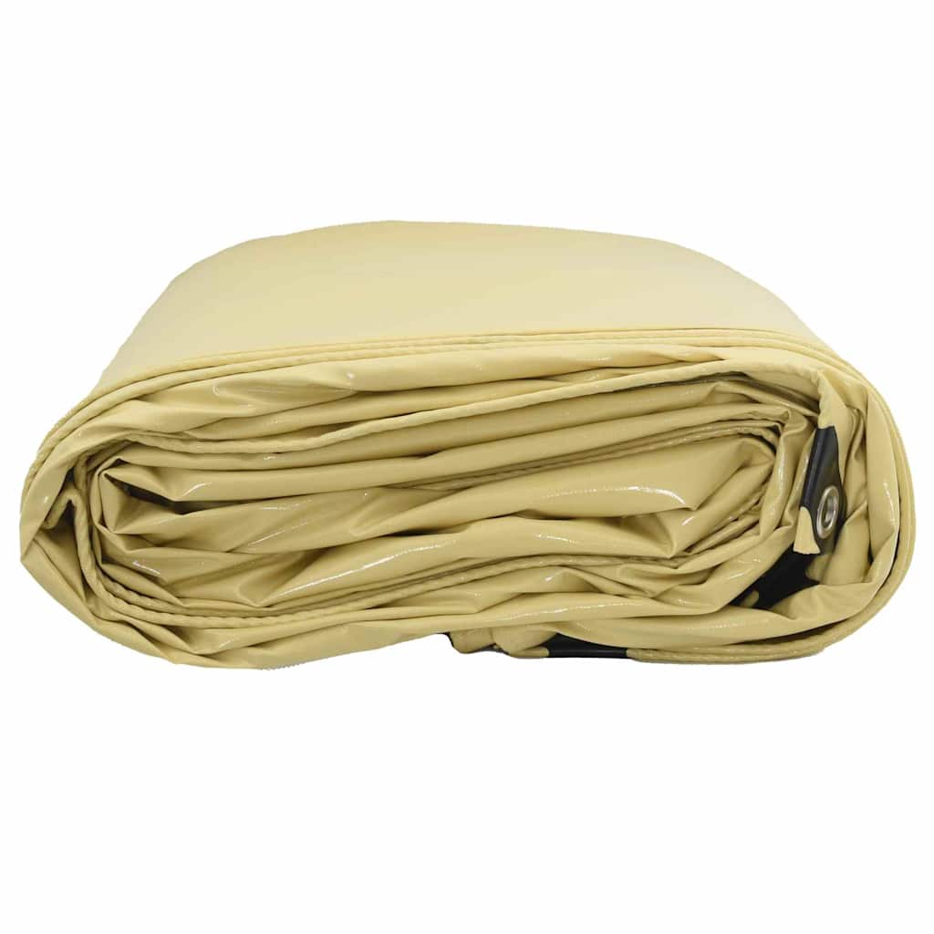 Tarpaulin 650g / m² Beige 1.5 x 2.5 m Canvas with PVC Coating