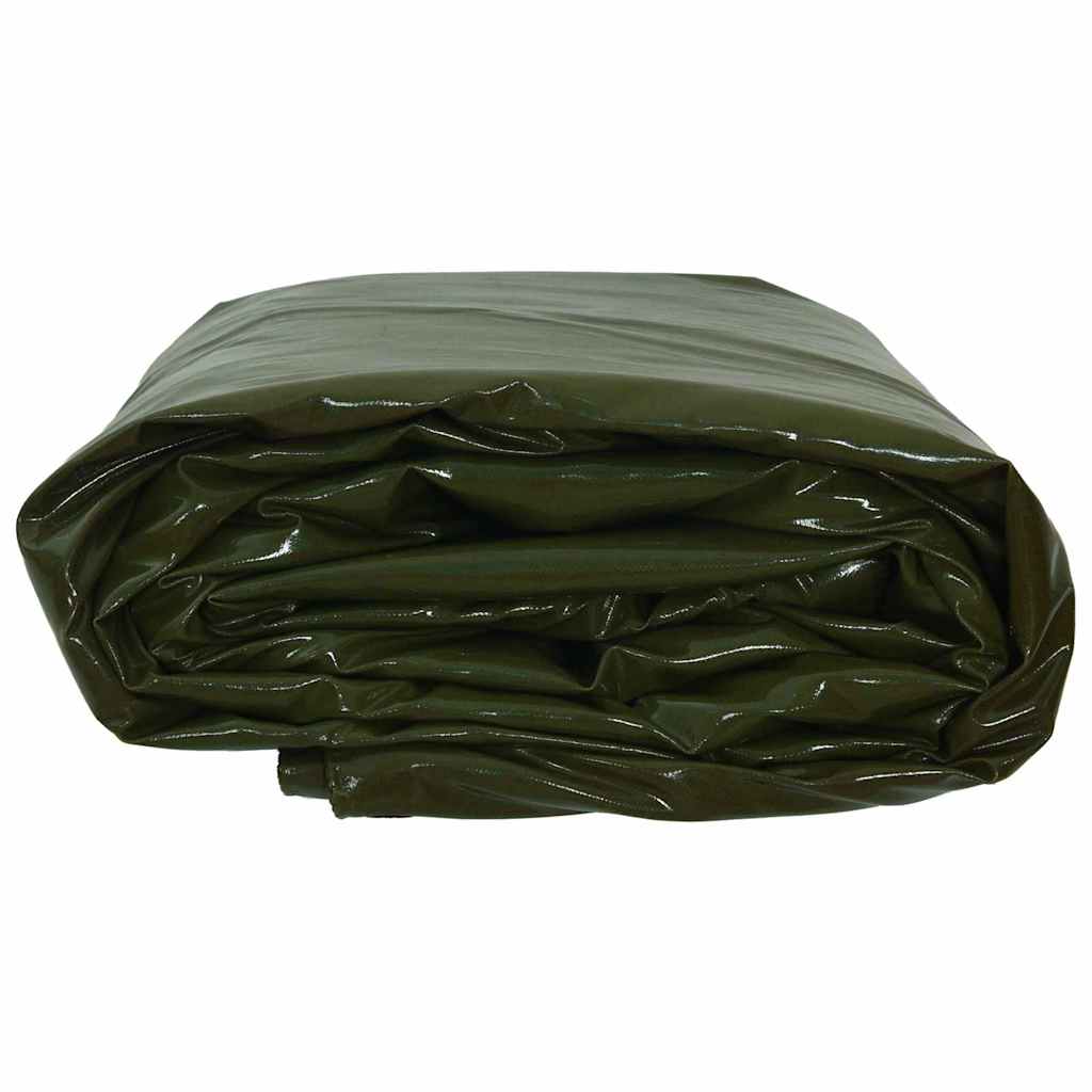 Tarpaulin 650g / m² Olive Green 4 x 4 m Canvas with PVC Coating