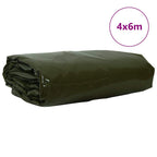Tarpaulin 650g / m² Olive Green 4 x 6 m Canvas with PVC Coating