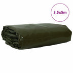 Tarpaulin 650g / m² Olive Green 3.5 x 5 m Canvas with PVC Coating