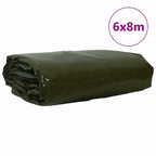 Tarpaulin 650g / m² Olive Green 6 x 8 m Canvas with PVC Coating
