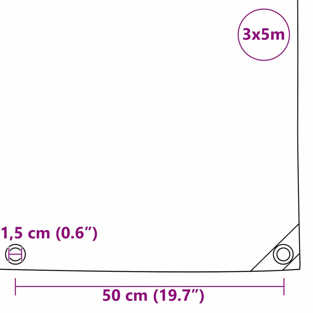 Tarpaulin 650g / m² Orange 3 x 5 m Canvas with PVC Coating