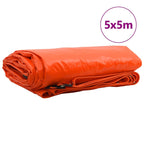 Tarpaulin 650g / m² Orange 5 x 5 m Canvas with PVC Coating