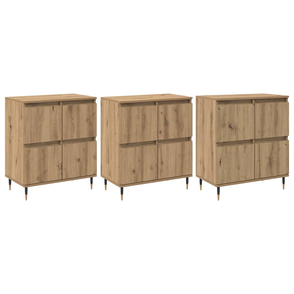 Storage Cabinet 3 pcs Artisan Oak 60 x 35 x 70 cm