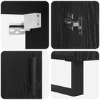 Highboard 2 pcs Black oak Engineered wood