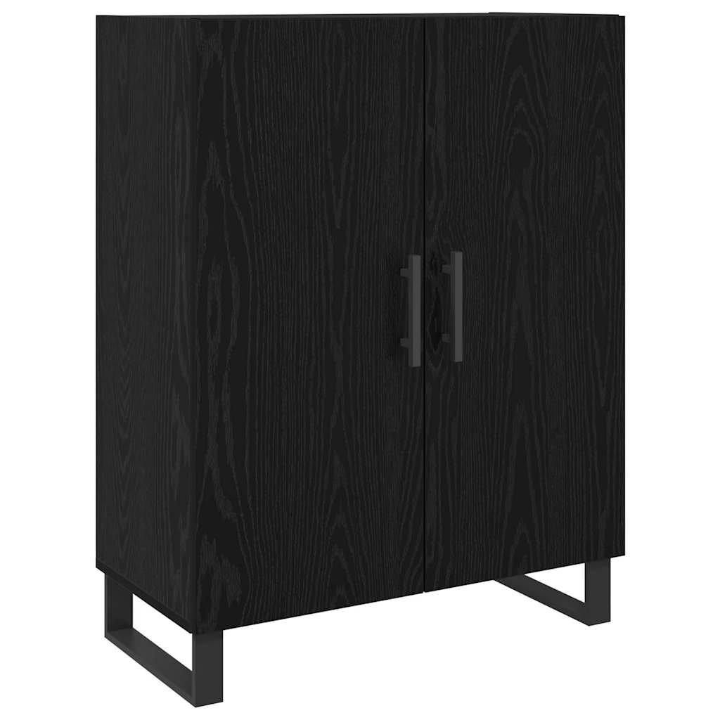 Highboard 2 pcs Black oak Engineered wood