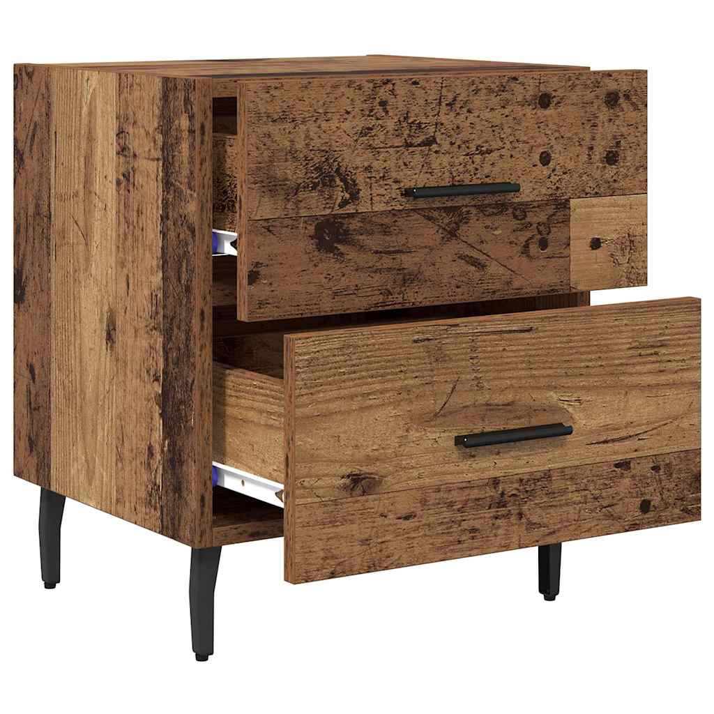 Bedside Cabinet with Drawer 2 pcs Old Wood 40 x 35 x 47.5 cm