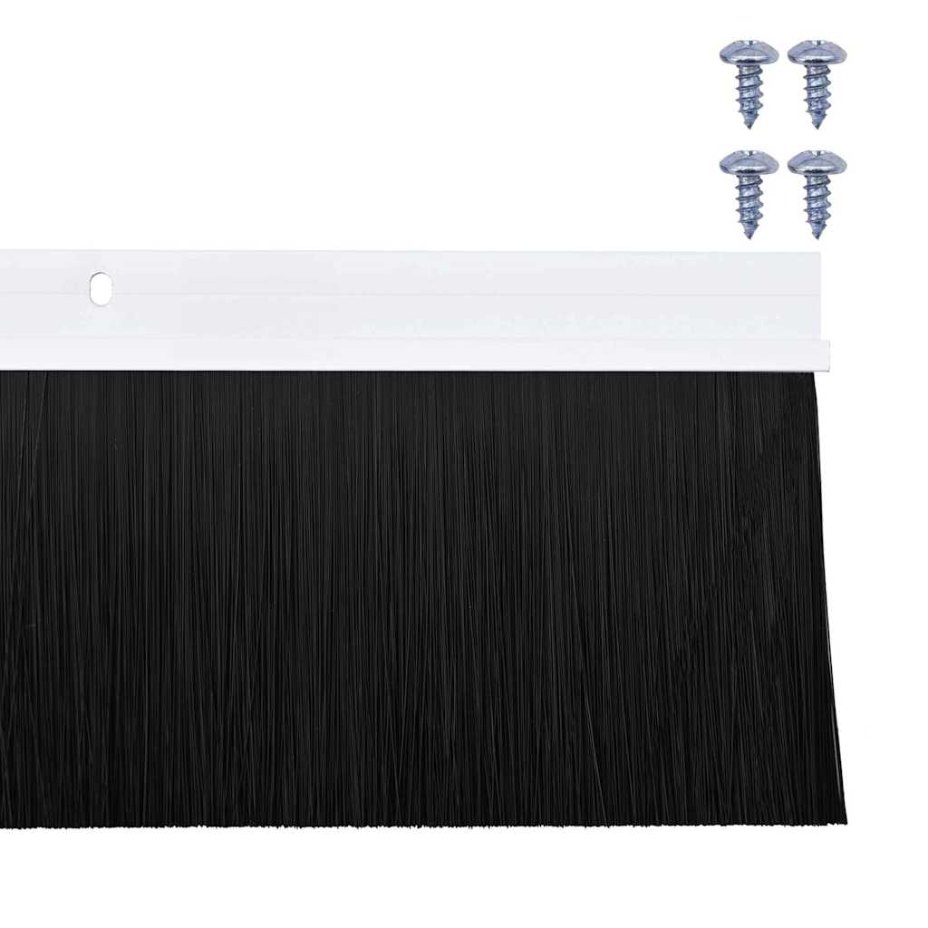 Screw-on Door Brush Seals 2 pcs White 100 cm Aluminium Alloy