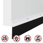 Screw-on Door Brush Seals 6 pcs White 100 cm Aluminium Alloy