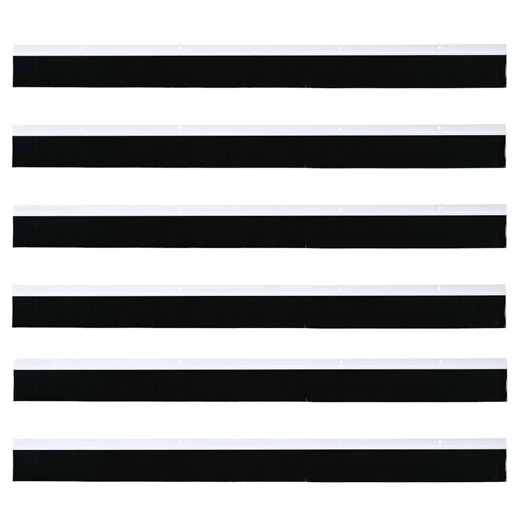 Screw-on Door Brush Seals 6 pcs White 100 cm Aluminium Alloy