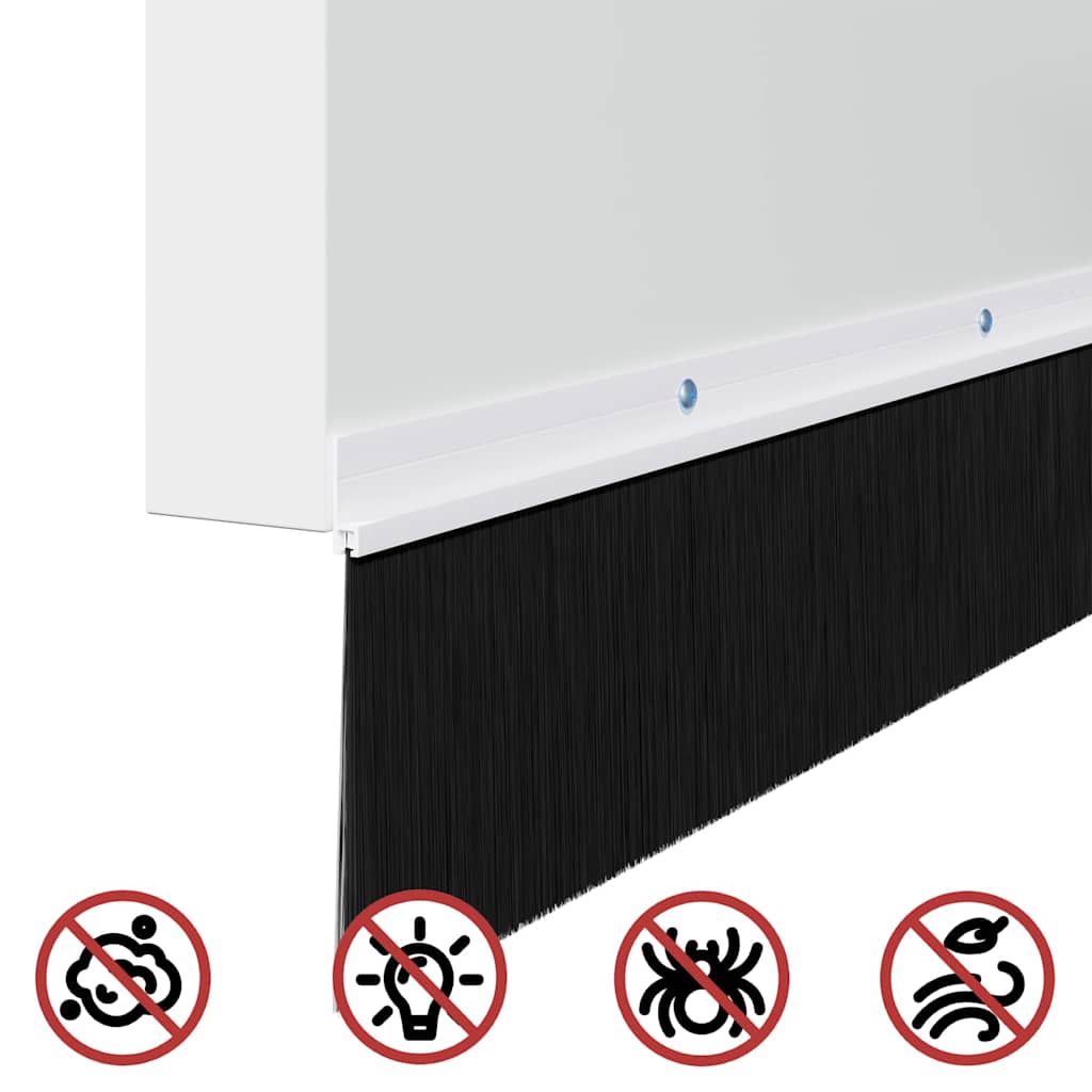 Screw-on Door Brush Seals 6 pcs White 100 cm Aluminium Alloy