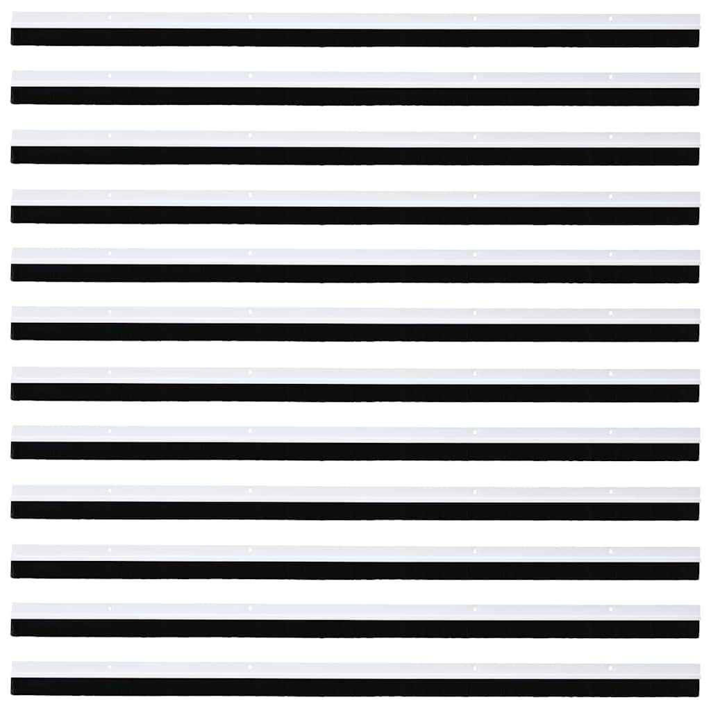 Screw-on Door Brush Seals 12 pcs White 100 cm Aluminium Alloy