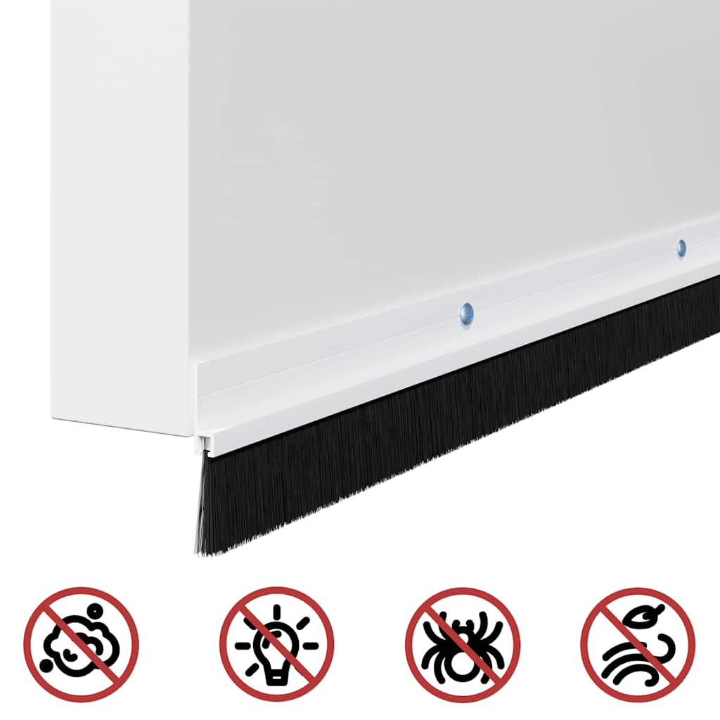 Screw-on Door Brush Seals 12 pcs White 100 cm Aluminium Alloy