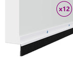 Screw-on Door Brush Seals 12 pcs White 100 cm Aluminium Alloy