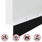 Screw-on Door Brush Seals 12 pcs White 100 cm Aluminium Alloy