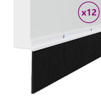 Screw-on Door Brush Seals 12 pcs White 100 cm Aluminium Alloy