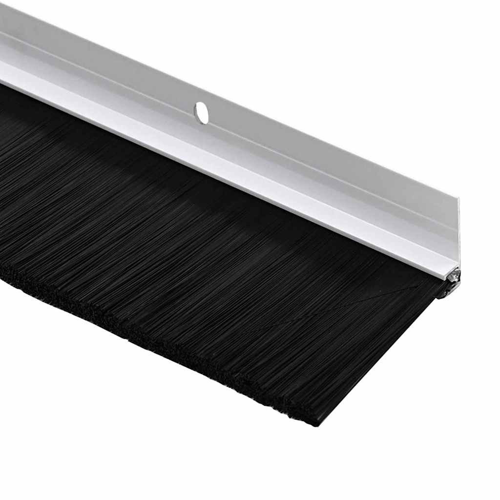 Screw-on Door Brush Seals 2 pcs White 100 cm Aluminium Alloy