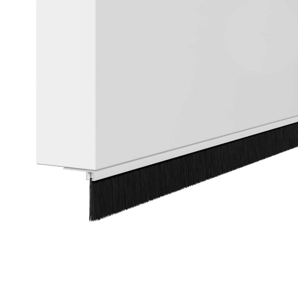 Screw-on Door Brush Seals 2 pcs White 100 cm Aluminium Alloy