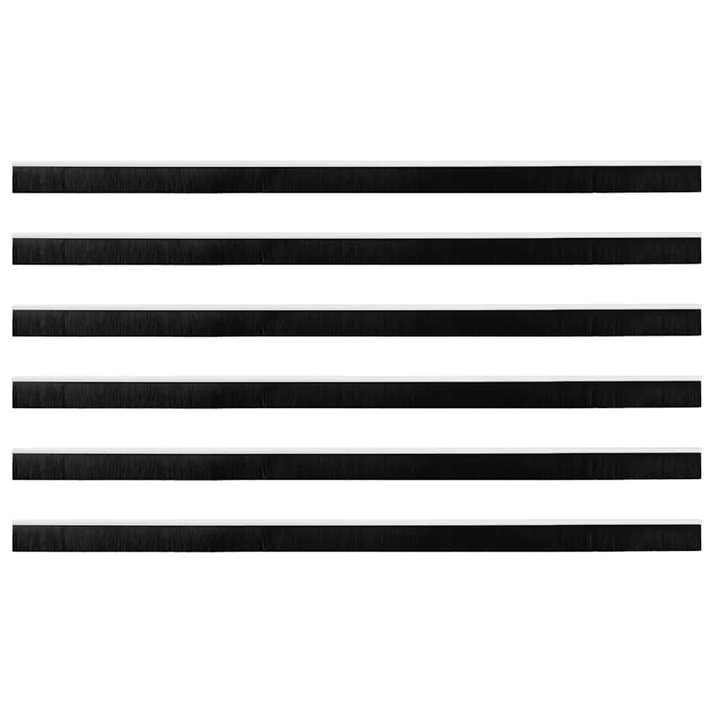 Screw-on Door Brush Seals 6 pcs White 100 cm Aluminium Alloy