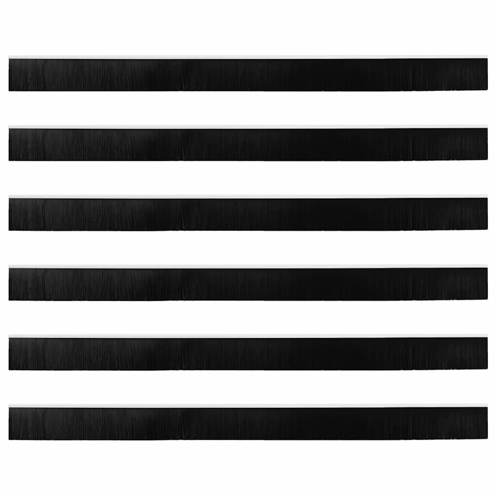 Screw-on Door Brush Seals 6 pcs White 100 cm Aluminium Alloy