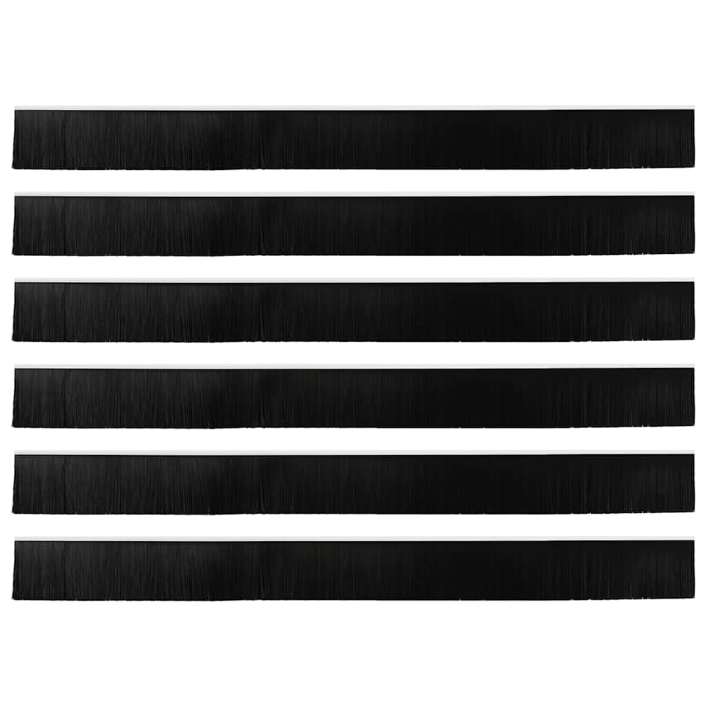 Screw-on Door Brush Seals 6 pcs White 100 cm Aluminium Alloy
