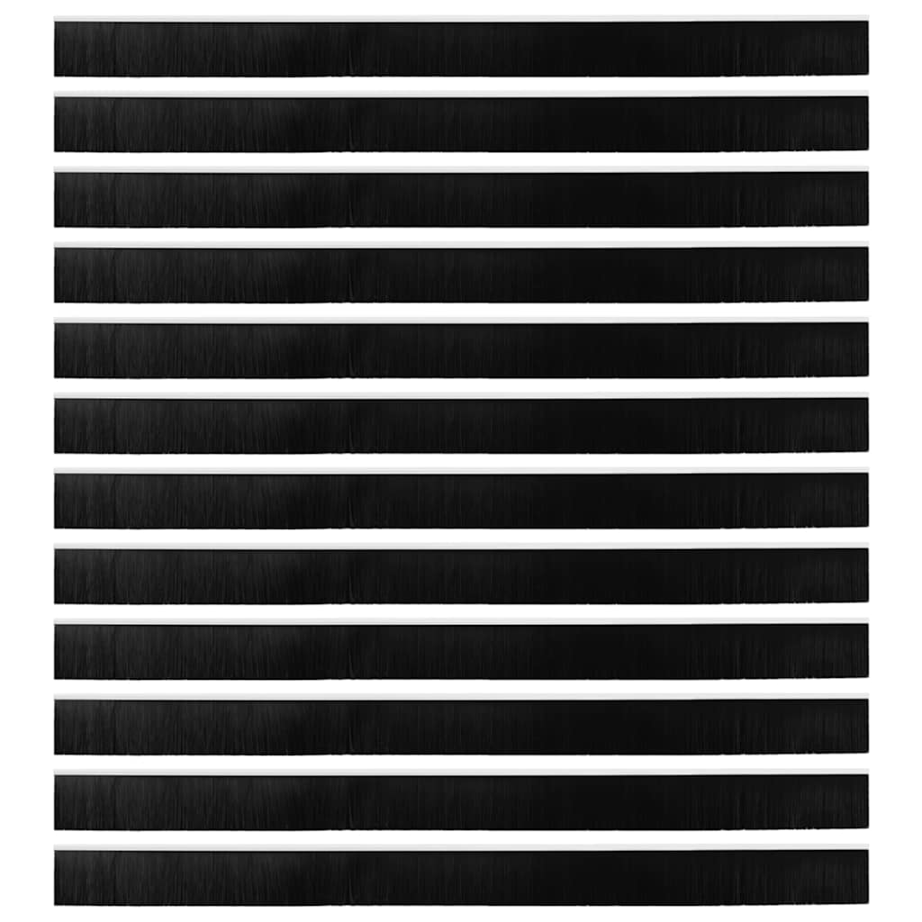 Screw-on Door Brush Seals 12 pcs White 100 cm Aluminium Alloy