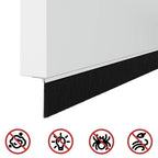 Screw-on Door Brush Seals 12 pcs White 100 cm Aluminium Alloy