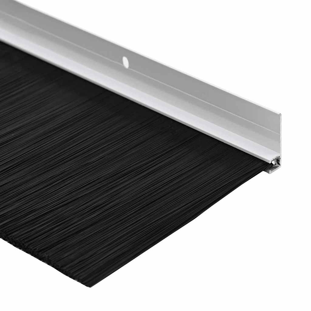 Screw-on Door Brush Seals 12 pcs White 100 cm Aluminium Alloy