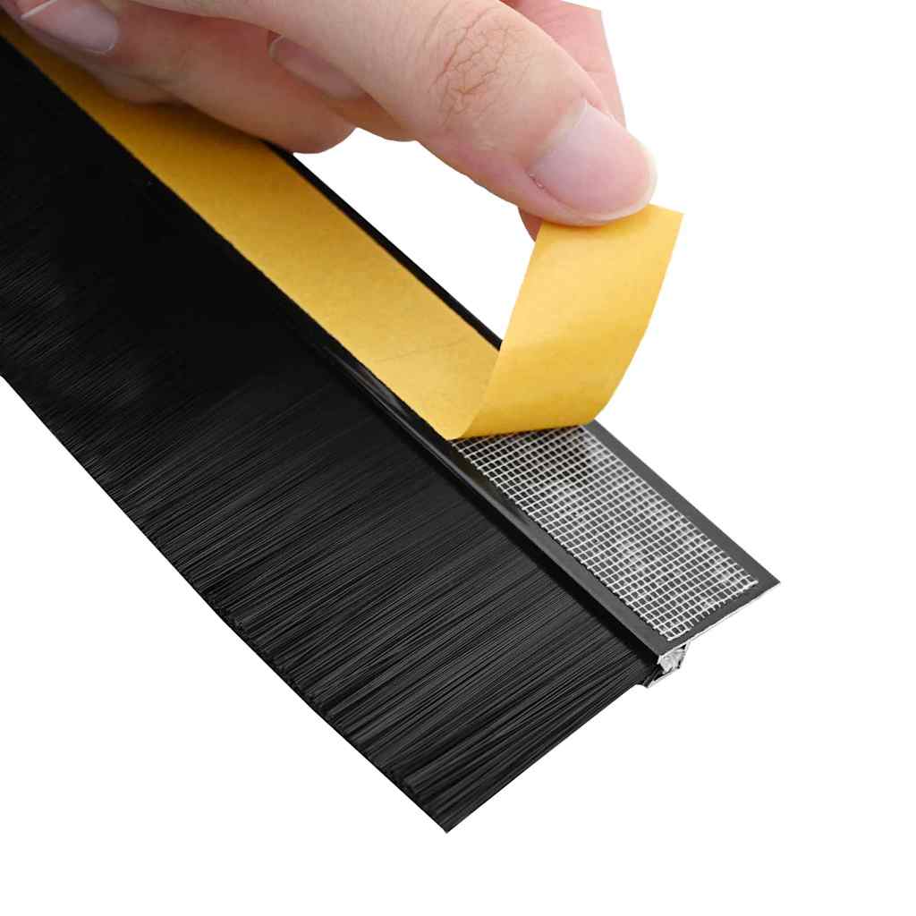 Self-adhesive Door Brush Seals 2 pcs Black 100 cm