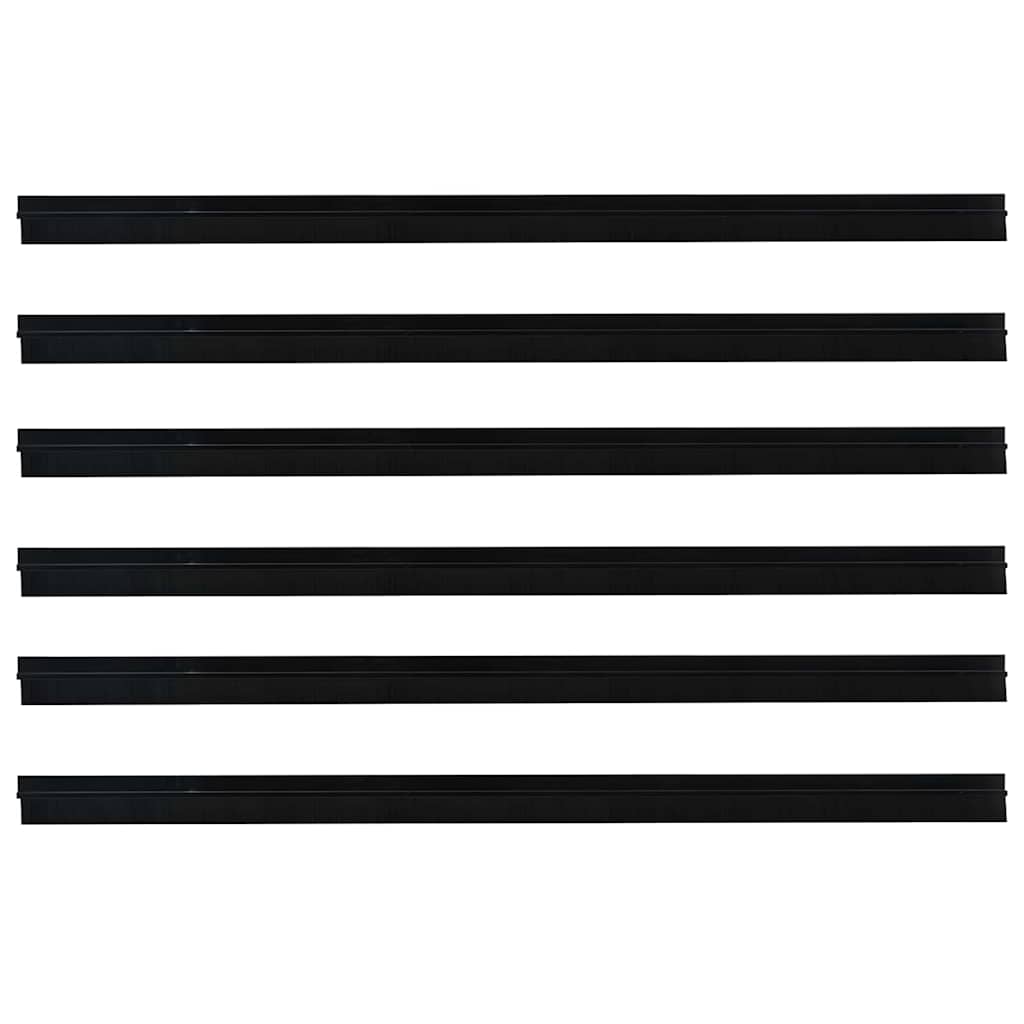 Self-adhesive Door Brush Seals 6 pcs Black 100 cm
