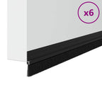 Self-adhesive Door Brush Seals 6 pcs Black 100 cm